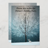 Frosty tree in de avonduitnodiging kaart (Voorkant / Achterkant)