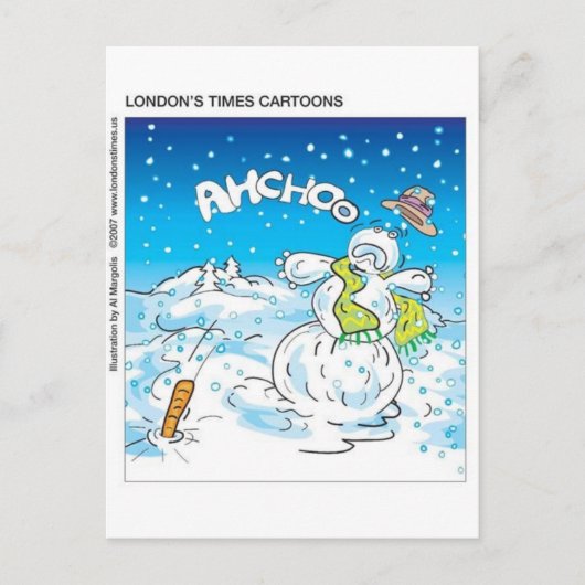 Frosty vecht tegen de griep grappige kerstcadeautj feestdagenkaart (Voorkant)