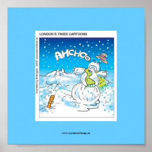 Frosty vecht tegen griep grappig kerstPoster Poster