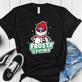 Frosty Vibes 67 Sneeuwman Kerstmis – Retro Winter  T-shirt