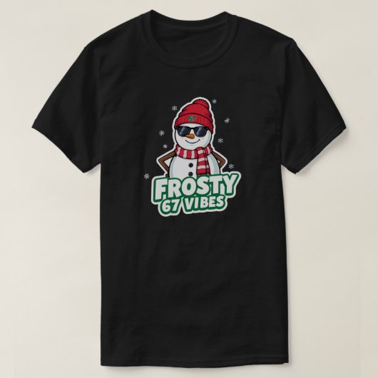 Frosty Vibes 67 Snowman Christmas – Retro Winter  T-shirt (Design voorkant)