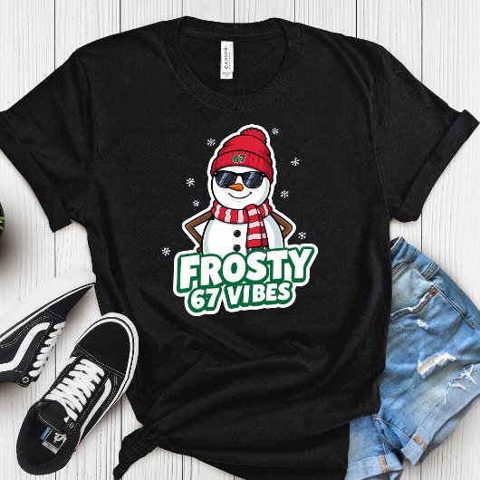 Frosty Vibes 67 Snowman Christmas – Retro Winter  T-shirt
