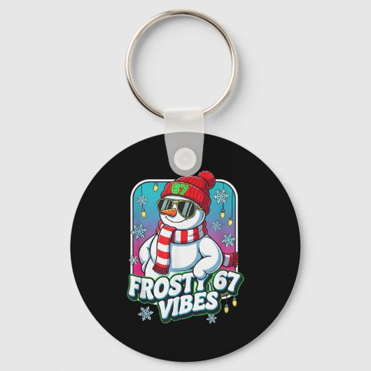 Frosty Vibes 67 Snowman Christmas Sleutelhanger (Voorkant)