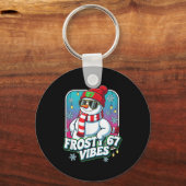 Frosty Vibes 67 Snowman Christmas Sleutelhanger (Voorkant)
