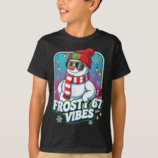 Frosty Vibes 67 Snowman Christmas T-shirt (Voorkant)