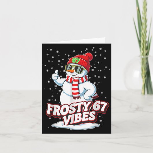 Frosty Vibes 67 Snowman For Winter - Six Seven Mem Kaart (Voorkant)