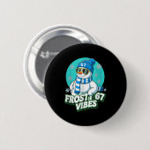 Frosty Vibes 67 Snowman Six Seven Meme Funny Winte Ronde Button 5,7 Cm (Voorkant /achterkant)