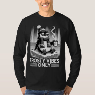 Frosty Vibes Only - Minimalistische pinguïn voor d T-shirt