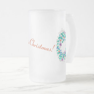 Frosty Vrolijk Kerstkrans Matglas Bierpul