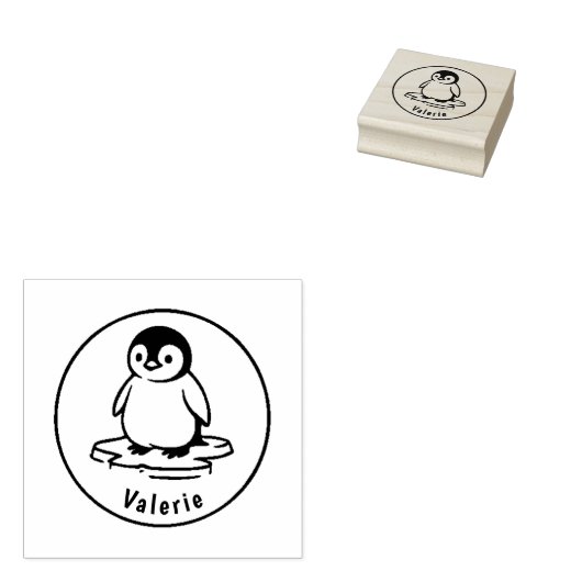 Frosty Waddle – Custom Penguin Name Stamp Rubberstempel (Gestempeld)