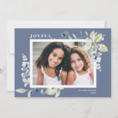 Frosty Waterverf Winterbessen Foto Feestdagenkaart (Voorkant)