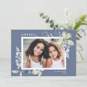 Frosty Waterverf Winterbessen Foto Feestdagenkaart (Staand voorkant)