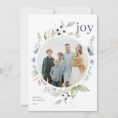 Frosty Waterverf winterbladkrans foto Feestdagenkaart (Voorkant)