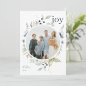 Frosty Waterverf winterbladkrans foto Feestdagenkaart (Staand voorkant)