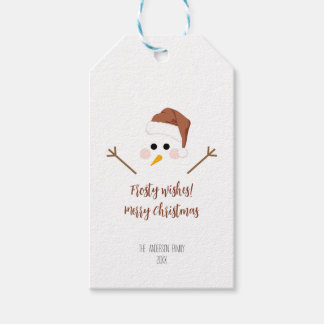 Frosty wensen! vrolijk kerstfeest cadeaulabel