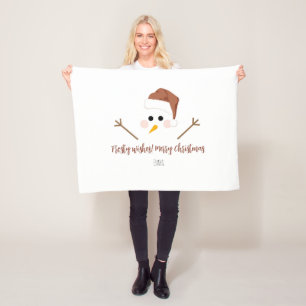 Frosty wensen! vrolijk kerstfeest fleece deken