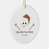 Frosty wensen! Vrolijk Kerstfeest Ronde Keramisch Ornament (Rechts)