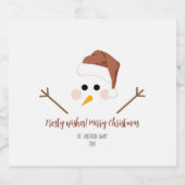 Frosty wensen! vrolijk kerstfeest sparkling wijnetiket (Enkel label)