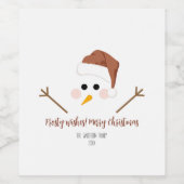 Frosty wensen! vrolijk kerstfeest wijn etiket (Enkel label)