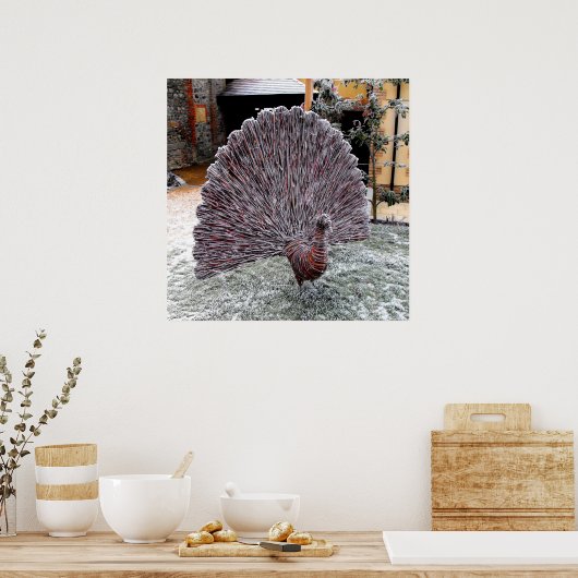 Frosty wickerwork pauock poster (Keuken)