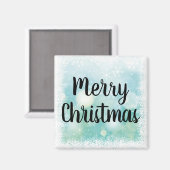 Frosty Window Square Merry Kerstcadeau Magnet (Voorkant / Achterkant)