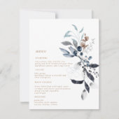 Frosty Winter Bloemen Bruiloft Diner Menu Kaart (Voorkant)