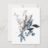 Frosty Winter Bloemen Bruiloft Diner Menu Kaart (Achterkant)