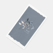 Frosty Winter Bloemen Monogram Huwelijk Servet (Hoek)