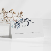 Frosty Winter Bloemen Trouwplaats Kaart