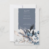Frosty Winter Bloemen verticale RSVP-kaart RSVP Kaartje (Voorkant)
