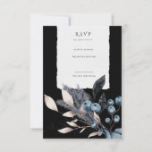 Frosty Winter Bloemen verticale RSVP-kaart RSVP Kaartje (Voorkant)