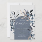 Frosty Winter Bloemenboog Bruidsdouche Uitnodiging (Voorkant)