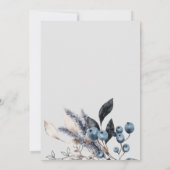 Frosty Winter Bloemenboog Bruidsdouche Uitnodiging (Achterkant)