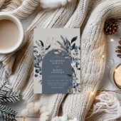 Frosty Winter Bloemenboog Bruiloft uitnodiging