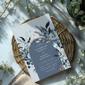 Frosty Winter Bloemenboog Bruiloft uitnodiging