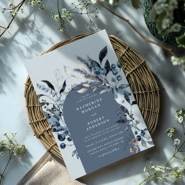 Frosty Winter Bloemenboog Bruiloft uitnodiging