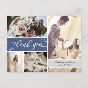 Frosty Winter Blue Wedding Bedankt Briefkaart