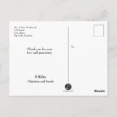 Frosty Winter Blue Wedding Bedankt Briefkaart (Achterkant)