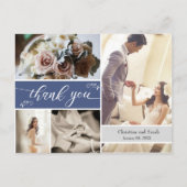 Frosty Winter Blue Wedding Bedankt Briefkaart (Voorkant)