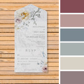 Frosty Winter Deel Floral Modern Dinner All In One Uitnodiging