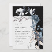 Frosty Winter Floral bruiloft uitnodiging (Voorkant)