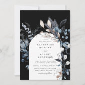 Frosty Winter Floral bruiloft uitnodiging (Voorkant)
