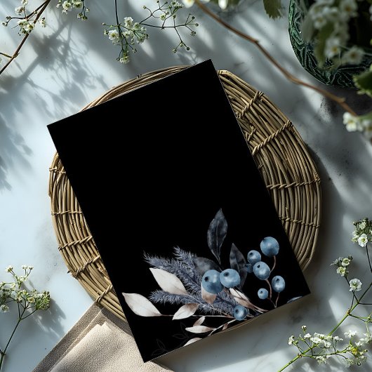 Frosty Winter Floral bruiloft uitnodiging