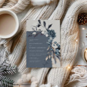 Frosty Winter Floral bruiloft uitnodiging