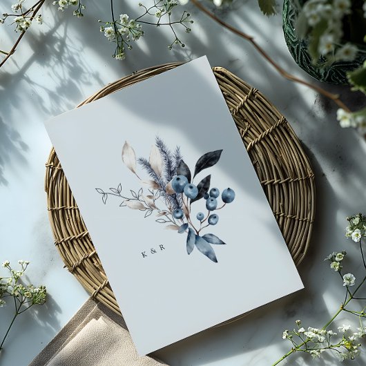 Frosty Winter Floral bruiloft uitnodiging