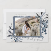 Frosty Winter Floral Dank u bruiloft Kaart (Voorkant)