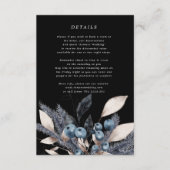 Frosty Winter Floral Wedding Details Informatiekaartje (Voorkant)