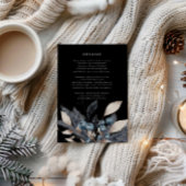 Frosty Winter Floral Wedding Details Informatiekaartje