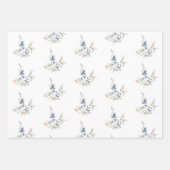 Frosty Winter Foliage Botanische Vakantie Dusty Bl Inpakpapier Vel (Voorkant 3)