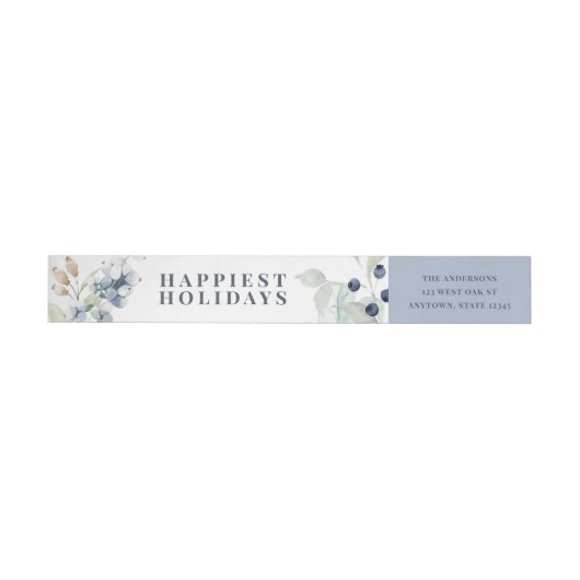 Frosty Winter Foliage Holiday Wrap rond label (Individueel)